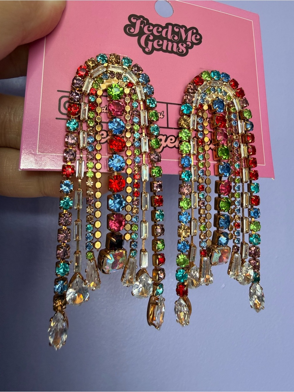 Feed Me Gems Rainbow Aztec Rainbow Earrings